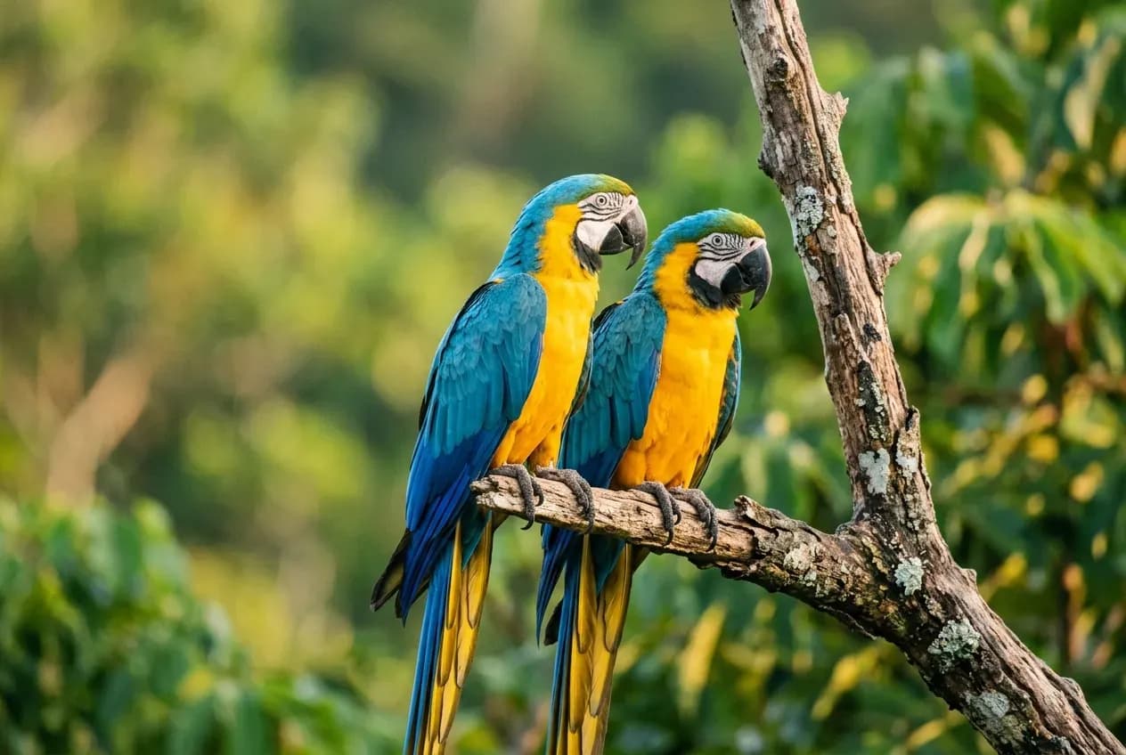 Guacamayos en el borde del bosque — Bosque Atlantico